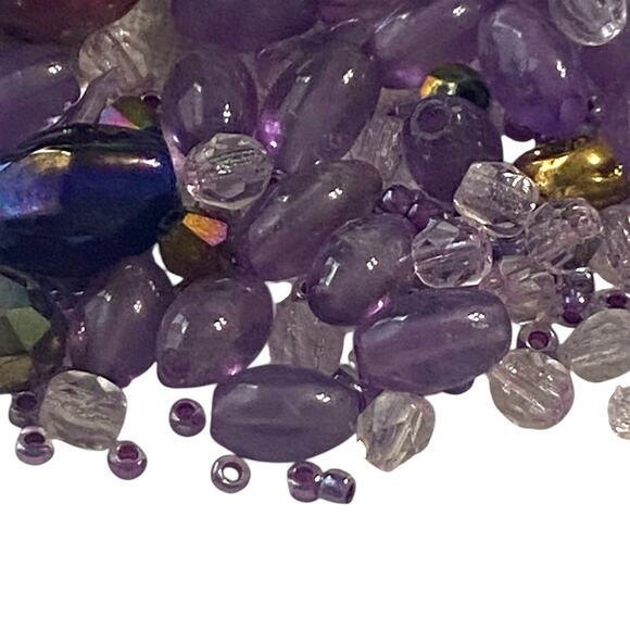 Lot Of Bead Craft Jewelry Making Purple Fashion Various Shape Style Size Media - Picture 5 of 6